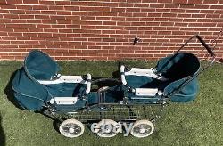 Vintage Emmaljunga Baby Bus Viking Double Twin Pram Stroller Excellent Condition