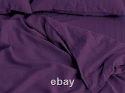 Violet Color Linen Bedding Set Queen Comforter Twin Full Queen King Duvet Set