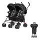 Volgo Twin Umbrella Stroller In Black, Lightweight Double Stroller For Infant &