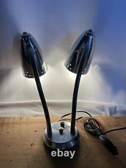 Vtg MCM Atomic Stars WALL Sconce Reading Light Industrial Desk Lamp Gooseneck