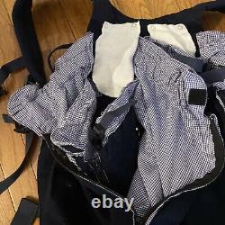 Weego Baby Carrier Twin Blue Gingham Adjustable Tandem Sling Cotton Double