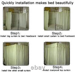 Windproof Lightproof Anti-Glare 4 Four Corner Bed Curtain Canopy Mosquito Net