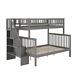 Woodland Staircase Bunk Bed Twin Over Full In Grey