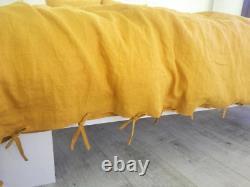 Yellow Linen Bedding Set Queen Comforter Twin Full Queen King Duvet Set