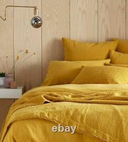 Yellow Mustard Color Washed Linen Duvet Duvet Cover Twin Full Double king duvet