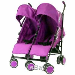 Zeta Citi TWIN Stroller Buggy Pushchair Plum (Purple) Double Stroller