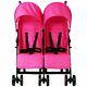 Zeta Citi Twin Stroller Buggy Pushchair Raspberry Pink Double Stroller