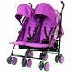 Zeta City Purple Double Toddler Baby Twin Stroller Pushchair Buggy Inc Raincover