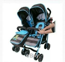 @ iSAFE Optimum Double Twin Folding Pushchair Stroller Travel Buggy Pram 2221