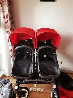 2015 Bugaboo Duo Duo Twins / Double / Simple True Cadre Noir. Rouge