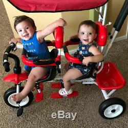4 En 1 Jumeaux Enfants Siège De Bébé Rotatif De Sécurité De Tricycle De Poussette De Bébé Avec Le Panier