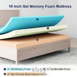 8 10 12 Molly Twin Full Queen King Comfy Support Gel Mémoire Mousse Matelas