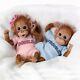 Ashton Drake Double Trouble Baby Orangutan Monkey Doll Twins Set Nouveau