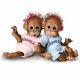 Ashton-drake Double Trouble Potible Bébé Orangutan Twins Avec Cheveux Wispy