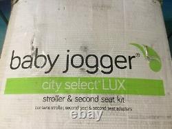 Baby Jogger City Sélectionner Lux Twin Double Poussette W Second Seat Slate Nouveau