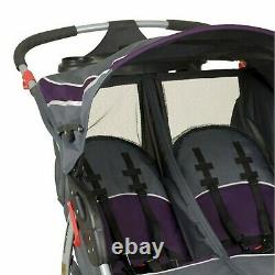 Baby Trend Twin Jogger Poussette Légère Expédition Double Buggy Purple