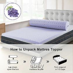 Bedstory 3inch Lavender Infused Mattress Topper Memory Foam Topper Full W Cover