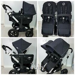 Bugaboo Donkey Twin Double Pushchair Pram Unisex Mono Duo + Nouvelles Hottes Stellaires