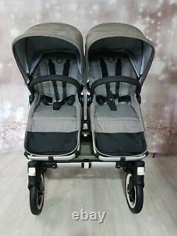 Bugaboo Donkey Twin Double Pushchair Pram Unisex New Mineral Taupe/ Mono / Duo