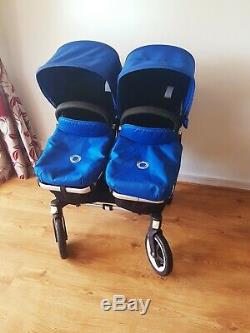 Bugaboo Duo Ane Twins / Double / Simple Royal Blue Système Voyage Package Complet