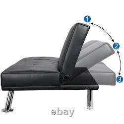 Canapé-lit convertible en cuir PU pliable pour le salon