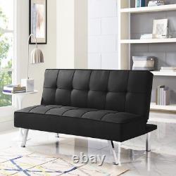 Canapé-lit futon convertible en tissu lin 3 places pliable en canapé-lit