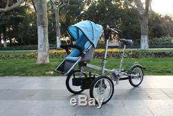 City Select Lux Twin Tandem 2baby Poussette Poussette Mom Tricycle À Vélo 16 Pouces