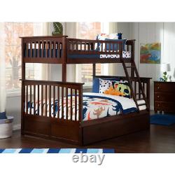 Columbia Bunk Bed Twin Over Full Avec Twin Size Urban Trundle Bed In Walnut