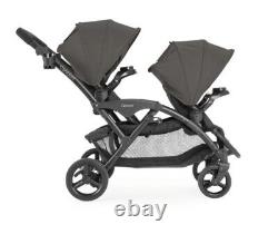 Contours Tandem Optima Double Poussette Face à Face pour Bébés Gris Graphite