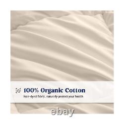 Couette Puredown en coton biologique et plumes, Insert de couette toute saison pour lit simple