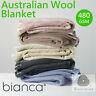 Couverture En Laine Australienne Par Bianca 480 G / M² Toutes Tailles Woolmark Accréditée