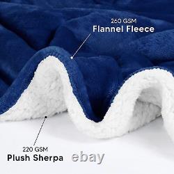 Couverture de lit Sherpa 480GSM Couverture en peluche en polaire réversible Utopia Bedding