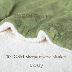Couverture de lit en laine polaire Sherpa LBRO2M King Size Super Douce Moelleuse Chaude Confortable Fluf
