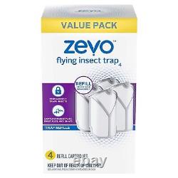Double Pack, 4 Cartouches) Piège à insectes volants Zevo, cartouches de recharge pour piège à mouches