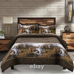 Duck Approach Bed Comforter Set 4-pc Cotton Lodge Cabine Lit King Twin Taille