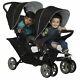 Duo Tandem Twin Seat Buggy Poussette Poussette Noire /grey Kids Toddler Enfants