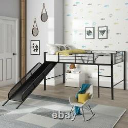 Enfants Twin Size Bunk Bed White Slide Loft Enfant Bedroom Meubles Playhouse Zone De Jeu