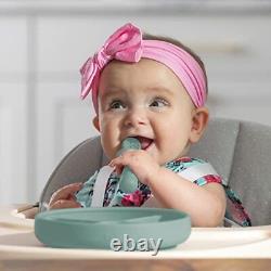 Ensemble de couverts pour bébé en silicone Itsy, tasse d'apprentissage, assiette et ensemble de cuillères jumelles.