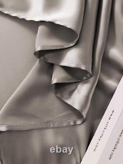 Ensemble de draps en soie naturelle sans couture avec un poids lourd de 19 MM, 2 taies d'oreiller, taille personnalisable.