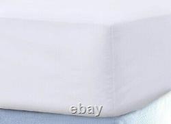 Ensemble de draps / housse de couette / drap-housse / drap plat en coton égyptien 600TC de style confortable, couleur blanche unie.
