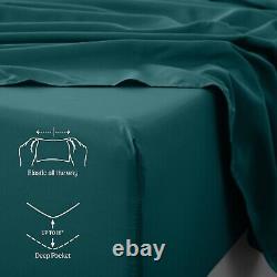 Ensemble de draps pour lit 6 pièces à poches profondes de la série 1800 en microfibre confortable pour lit d'hôtel