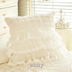 Ensemble de literie pour lit double, queen, king de style princesse - housse de couette, couvre-lit, jupe de lit