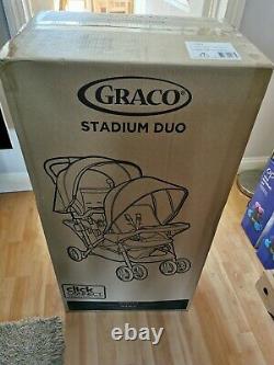 Graco Stadium Duo Tandem Twin Seat Buggy Poussette Pushchair Noir / Gris
