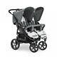 Hauck Roadster Duo Slx Twin Double Buggy Poussette Pram Silver Grey+raincover