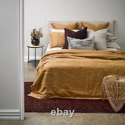 Housse de couette en lin brun clair pour lit, couverture de literie, courtepointe, taille jumelle, complète, double, reine, roi.