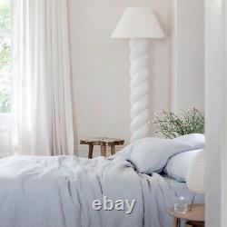 Housse de couette en lin lavé bleu ciel en lin naturel pour lit simple, lit double ou lit double intégral.