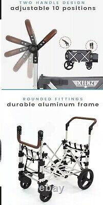 Keenz 7s Twin Baby Double Poussette Wagon Easy Fold W Canopy And Bag Black New