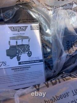 Keenz 7s Twin Baby Double Poussette Wagon Easy Fold W Canopy And Bag Blue New