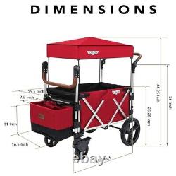 Keenz 7s Twin Baby Double Stroller Wagon Easy Fold W Canopy And Bag Red New