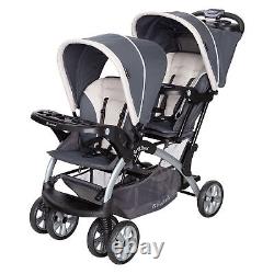 Landau double pour bébé et bambin Baby Trend Sit N' Stand Easy Fold Travel, Magnolia